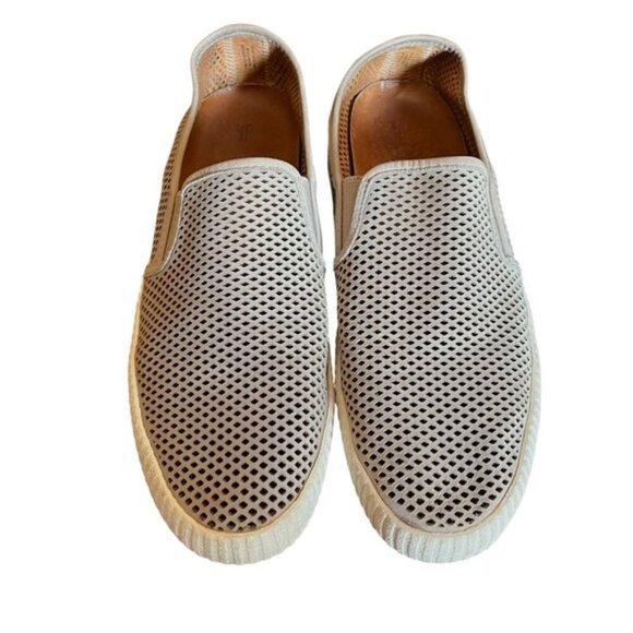 Frye Camille Gray Perforated Suede Slip-On Shoes Size 11 - Picture 5 of 15